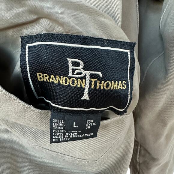 Vintage Brandon Thomas Chore Coat Reversible Khaki Brown Plaid Hooded Mens Large - Picture 6 of 16